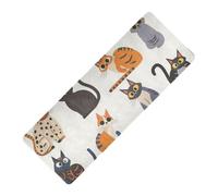 Cute Art Cats printed yoga mat foldable Thick 1 mm for outdoor non slip, with Yoga bag cover tapete para ejercicio 71x26 inches