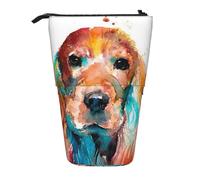 Cute Art Cocker Spaniel Dog Cool,Standing Pencil Holder Stationery Bag Pencil Pouch Organizer Telescopic Pencil Case