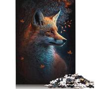 Cute Art Fox Puzzle Precise Interlocking Paper Rectangular Jigsaw Puzzle for Boy Or Girl 1000pcs (75x50cm)