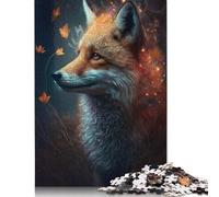 Cute Art Fox Puzzle Rectangular Paper Board 100% Recycled Cardboard Jigsaw Puzzle for Adult 1000pcs (75x50cm)