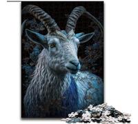 Cute Art Goat Jigsaw Puzzles for Teenagers, Educational Games DIY Toys with Matching Poster And Trivia Sheet for Age 14+ (50x75cm)