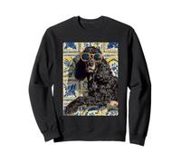 Cute Artistic Poodle Dog Mediterranean Tile Art Summer Vibes Sweatshirt