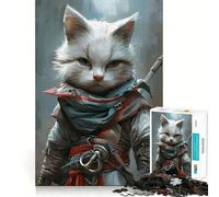 Cute Assassins Cat Puzzles for Teenagers 1000 Piece Brain Think Good Thick Real Challenge Room Decor (50x75cm)