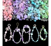 Cute Assorted Beads for Jewelry Making, 270-300 Pcs Acrylic Beads for Bracelets Making Flower Bowknot Bead Bulk DIY Jewelry Making Bracelet Necklaces Phone Lanyard Chains(6 Colors)