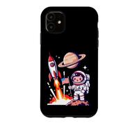 Cute Astronaut American Flag Rocket Space Launch Case for iPhone 11
