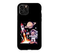 Cute Astronaut American Flag Rocket Space Launch Case for iPhone 11 Pro
