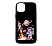 Cute Astronaut American Flag Rocket Space Launch Case for iPhone 14 Plus