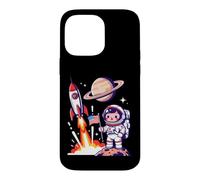 Cute Astronaut American Flag Rocket Space Launch Case for iPhone 14 Pro Max