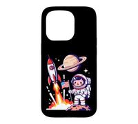 Cute Astronaut American Flag Rocket Space Launch Case for iPhone 15 Pro