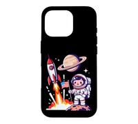 Cute Astronaut American Flag Rocket Space Launch Case for iPhone 16 Pro
