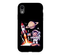 Cute Astronaut American Flag Rocket Space Launch Case for iPhone XR