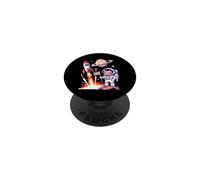 Cute Astronaut American Flag Rocket Space Launch PopSockets Adhesive PopGrip