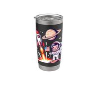 Cute Astronaut American Flag Rocket Space Launch Stainless Steel Insulated Tumbler
