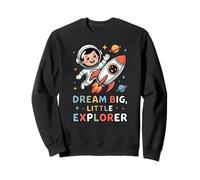 Cute Astronaut and Rocket Adventure Dream Big Positive Vibes Sweatshirt