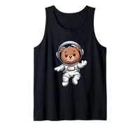 Cute Astronaut Bear Floating in Space Galaxy Tank Top