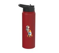 Cute Astronaut Boy Riding Rocket Space Adventure Stainless Steel Insulated Water Bottle