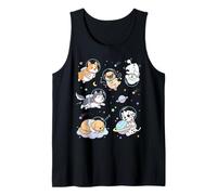 Cute Astronaut Dogs Galaxy Planets Stars Kawaii Tank Top