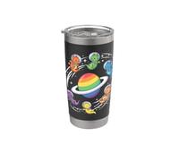 Cute Astronaut Dragons Rainbow Ringed World Stainless Steel Insulated Tumbler