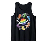 Cute Astronaut Dragons Rainbow Ringed World Tank Top