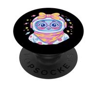 Cute Astronaut Girl Space Character Cosmic Graphic Helmet PopSockets Adhesive PopGrip