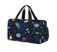 Cute Astronaut Rocket Sport Duffel Bags for Kids Girls Boys Women Men Cute Spaceship Overnight Weekender Travel Bag Tote Carry Gym Casual Duffel Bags