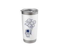 Cute Astronaut Solar System Balloons Space Lover Science Stainless Steel Insulated Tumbler