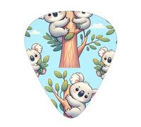 Cute-Australia-Koala-Bear 12 Pack Guitar Picks With 3 Thicknesses And Storage Box, Abs Plectrums For Electric Bass Guitar Players