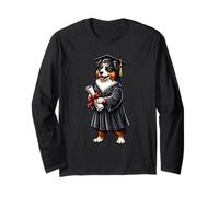 Cute Australia Shepherd Dog Graduation Long Sleeve T-Shirt
