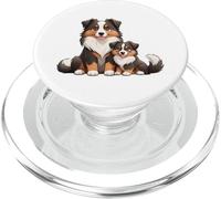 Cute Australian Shepherd Dog and Puppy Design PopSockets PopGrip for MagSafe