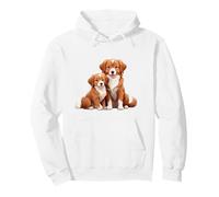 Cute Australian Shepherd Dog and Puppy Design Pullover Hoodie