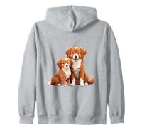 Cute Australian Shepherd Dog and Puppy Design Zip Hoodie