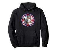 Cute Australian Shepherd Dog Puppy England UK Flag Pullover Hoodie