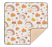 Cute Autumn Hedgehog Baby Play Mat for Floor, 50x50 inch Playpen Mat,Thicken Soft Non-Slip Tummy Time Mat for Toddlers and Infants
