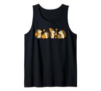 Cute Autumn Hedgehogs with Pumpkin and Coffee Cozy Fall Tank Top