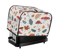 Cute Autumn Maple Leaf Mushroom Toaster Cover 2 Slice Dust Cover for Bread Machine,Small Kitchen Appliance