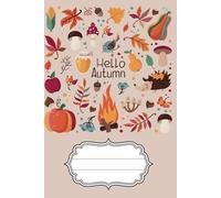 Cute Autumn notebook - a5 100 pages lined notepad: Adorable design for college, work, school or university