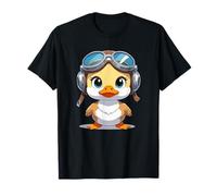 Cute Aviator Duck Pilot Adventure Kids Cartoon T-Shirt