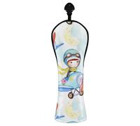 Cute Aviator Golf Head Covers for Driver Hybrid Wood PU Leather Golf Club Headcovers with Number Tags for Women Men