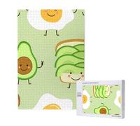 Cute Avocado And Toast And Fied Egg,1000 Pieces Wooden Jigsaw Family Game Jigsaw Puzzles for Adults Teens