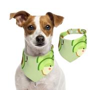 Cute Avocado And Toast And Fied Egg,Dog Bandanas Cotton Pet Scarf Adjustable Bibs for Pet,L