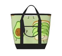 Cute Avocado And Toast And Fied Egg,Lunch Bags Large Capacity Insulated Tote Bag For Women Men Work Picnic Travel