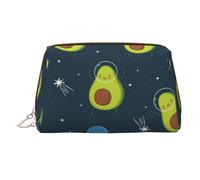 Cute Avocado Cartoon Space Printed Hand-held Zipper Cosmetic Bag Large Travel Toiletry Bag Suitable for Home and Travel