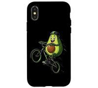 Cute Avocado On Bicycle Funny Guacamole Rider Case for iPhone X/XS