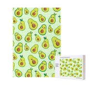 Cute Avocado Printed,300 Pieces Wooden Jigsaw Family Game Jigsaw Puzzles for Adults Teens