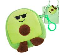 Cute Avocado Purse - Small Wallet Coin Pouch Plush Fruit Cartoon | Fashionable Avocado Plush Pendant, Small Soft Coin Purse for Helmet, Lipstick, Card, green, Se référer au descriptif, Refer to