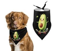 Cute Avocado Skateboard Dog Bandana Puppy Cat Scarfs Bibs Washable Triangle Kerchief Pet Gifts