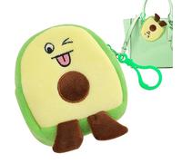 Cute Avocado Soft Toy Holder, Cartoon Stand with Avocado, Small Door - Wear-To-Door Holder, with Avocado Pendant with Ross Plush Toy, yellow, Se référer au descriptif, Refer to description