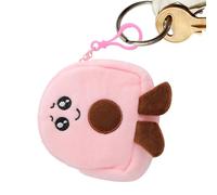 Cute Avocado Soft Toy Holder, Cartoon Stand with Avocado, Small Door - Wear-To-Door Holder, with Avocado Pendant with Ross Plush Toy, Light Pink, Se référer au descriptif, Refer to description