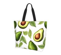 Cute Avocado Tote Bag Women's Shoulder Handbags Tropical Fruits Shopping Bags Water-Resistant Large Handbag with Inner Pocket for Work Travel School