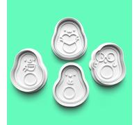 Cute Avocados Cookie Cutter and Fondant Stamp Set - Party Celebration, Birthday Cake, Baker Cookies, Baking Fun, Sugar Biscuit Topper 8-9cm